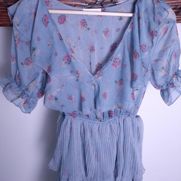 SHE SU STUDIO Tulle Pleated  Floral Dress - Picture 7 of 8